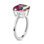 Bi-Colour Quartz Solitaire Ring in Sterling Silver 4.34 Ct.