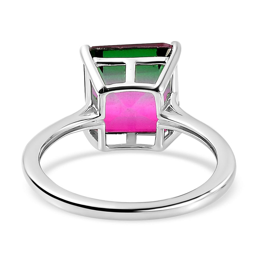Bi-Colour Quartz Solitaire Ring in Sterling Silver 4.34 Ct.
