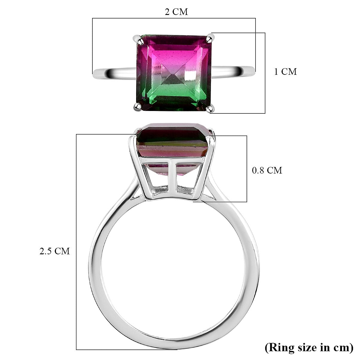 Bi-Colour Quartz Solitaire Ring in Sterling Silver 4.34 Ct. 8953759 6