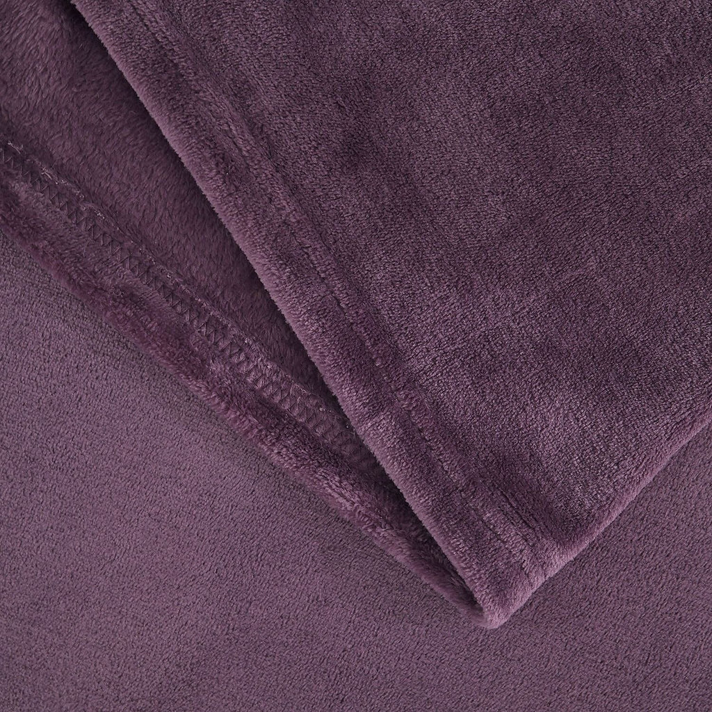 Big Size Flannel Solid Blanket (King Size 230x220 cm) - Purple