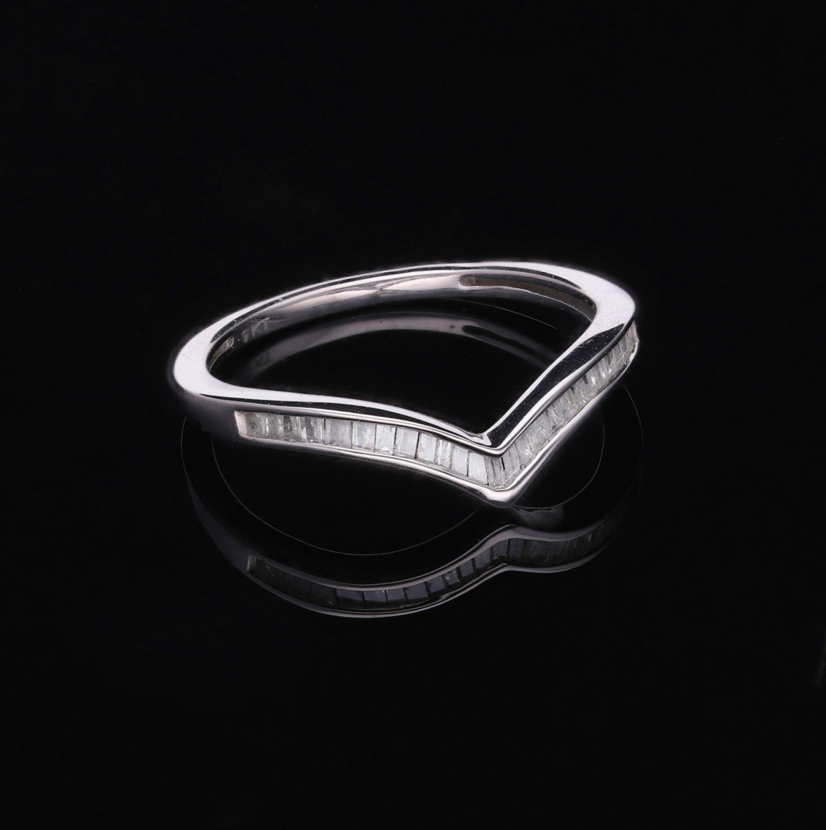 Natural White Diamond Wishbone Ring in Platinum Overlay Sterling Silver 7806428 1