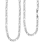 Biggest  Closeout -Mirror Finish Figaro Necklace in Silver (Size - 24)