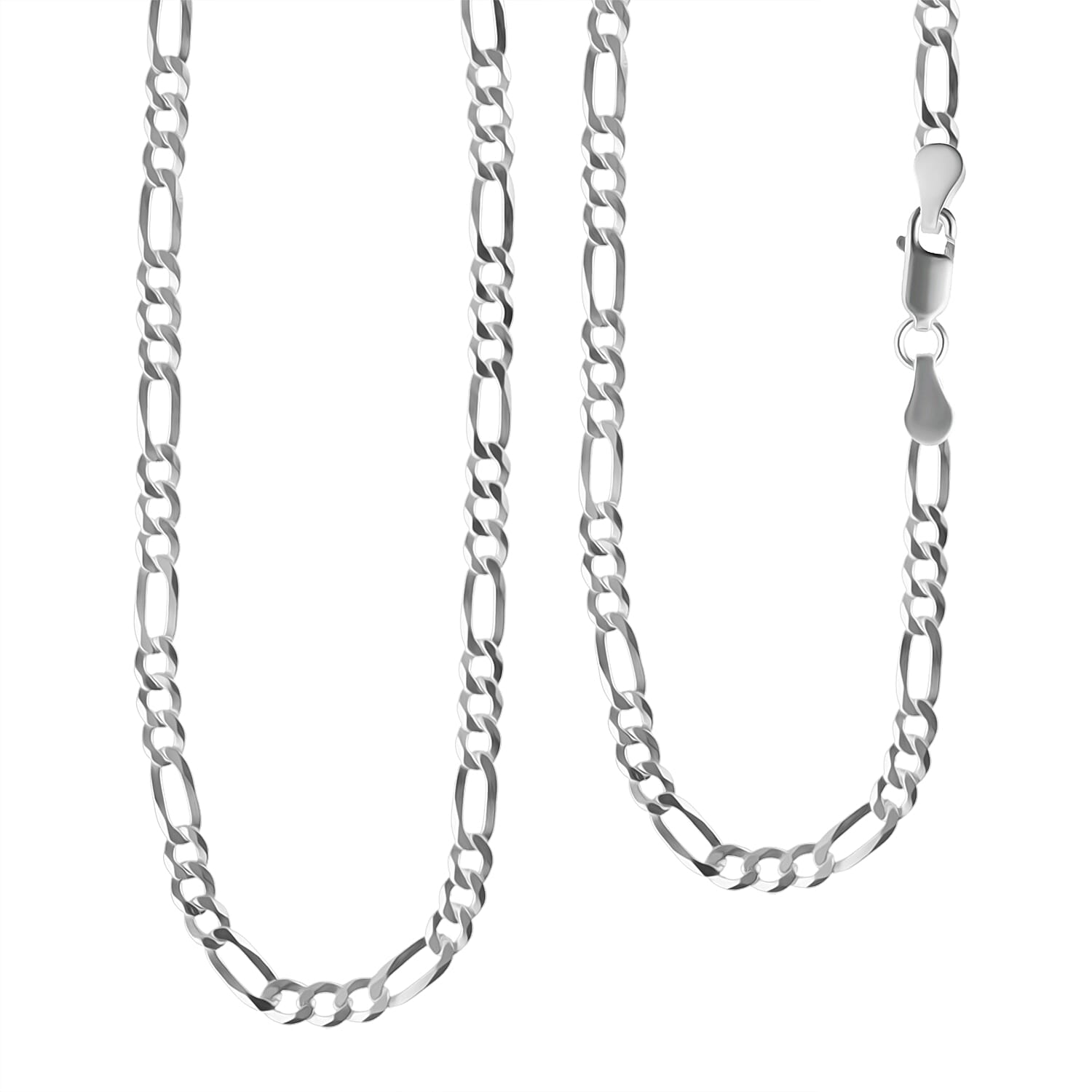 Biggest  Closeout -Mirror Finish Figaro Necklace in Silver (Size - 24) 7723519 0