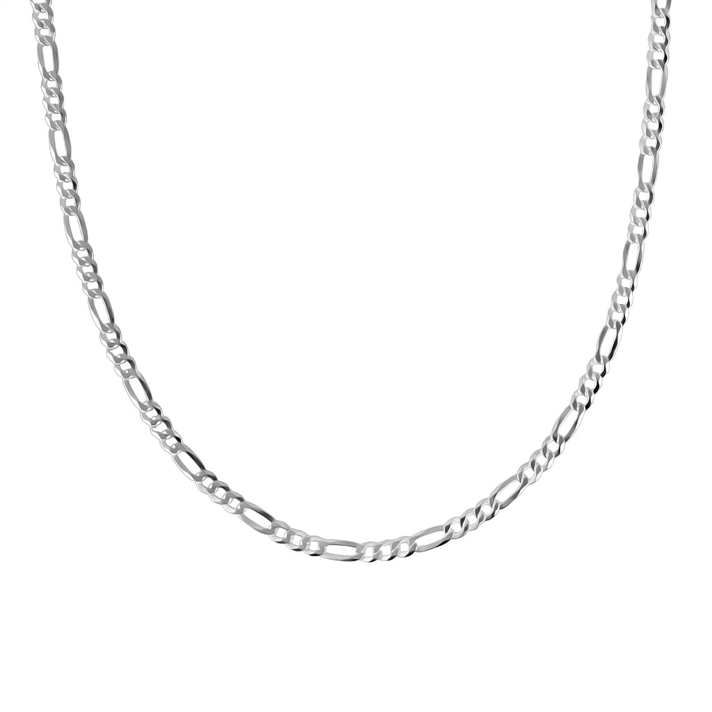 Biggest  Closeout -Mirror Finish Figaro Necklace in Silver (Size - 24)