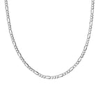 Biggest  Closeout -Mirror Finish Figaro Necklace in Silver (Size - 24)