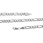 Biggest  Closeout -Mirror Finish Figaro Necklace in Silver (Size - 24)