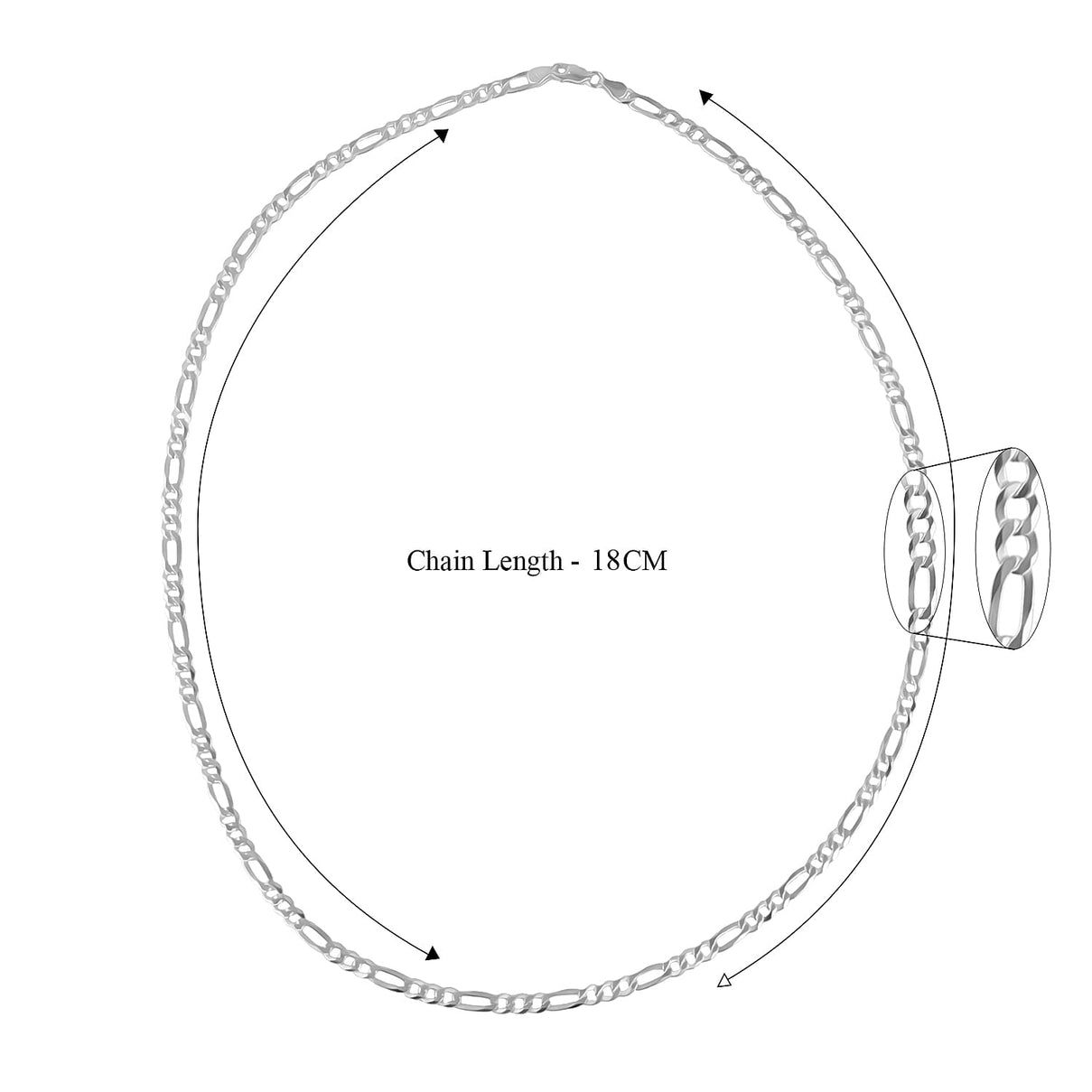 Biggest  Closeout -Mirror Finish Figaro Necklace in Silver (Size - 24) 7723519 4