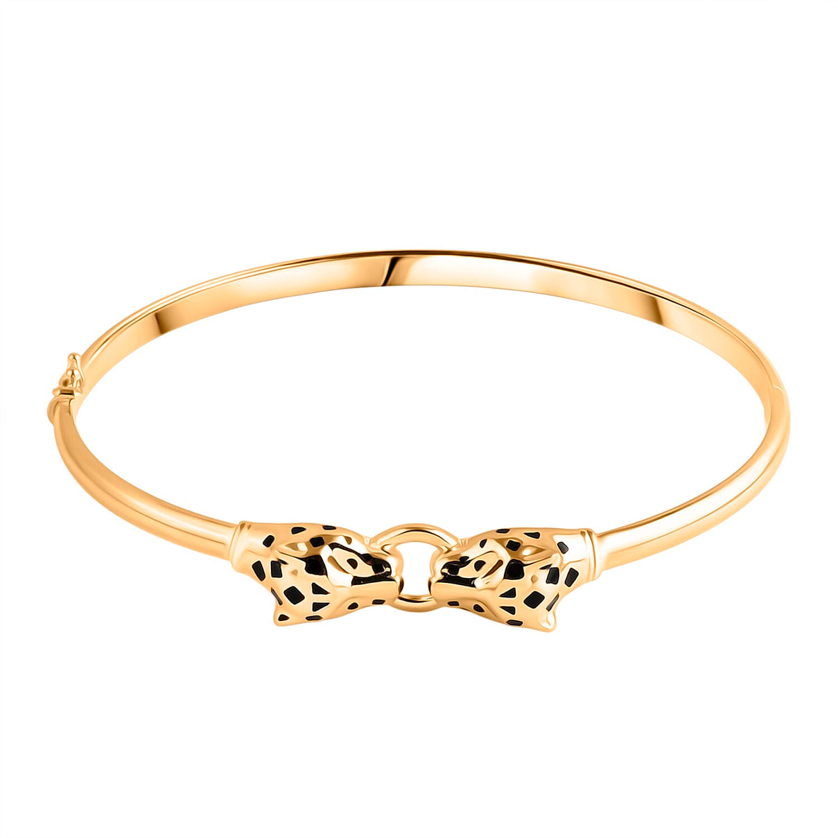 Designer Inspired Close Out - 9K Yellow Gold Enamelled Panther Bangle 7.5 Inch 8302694 0