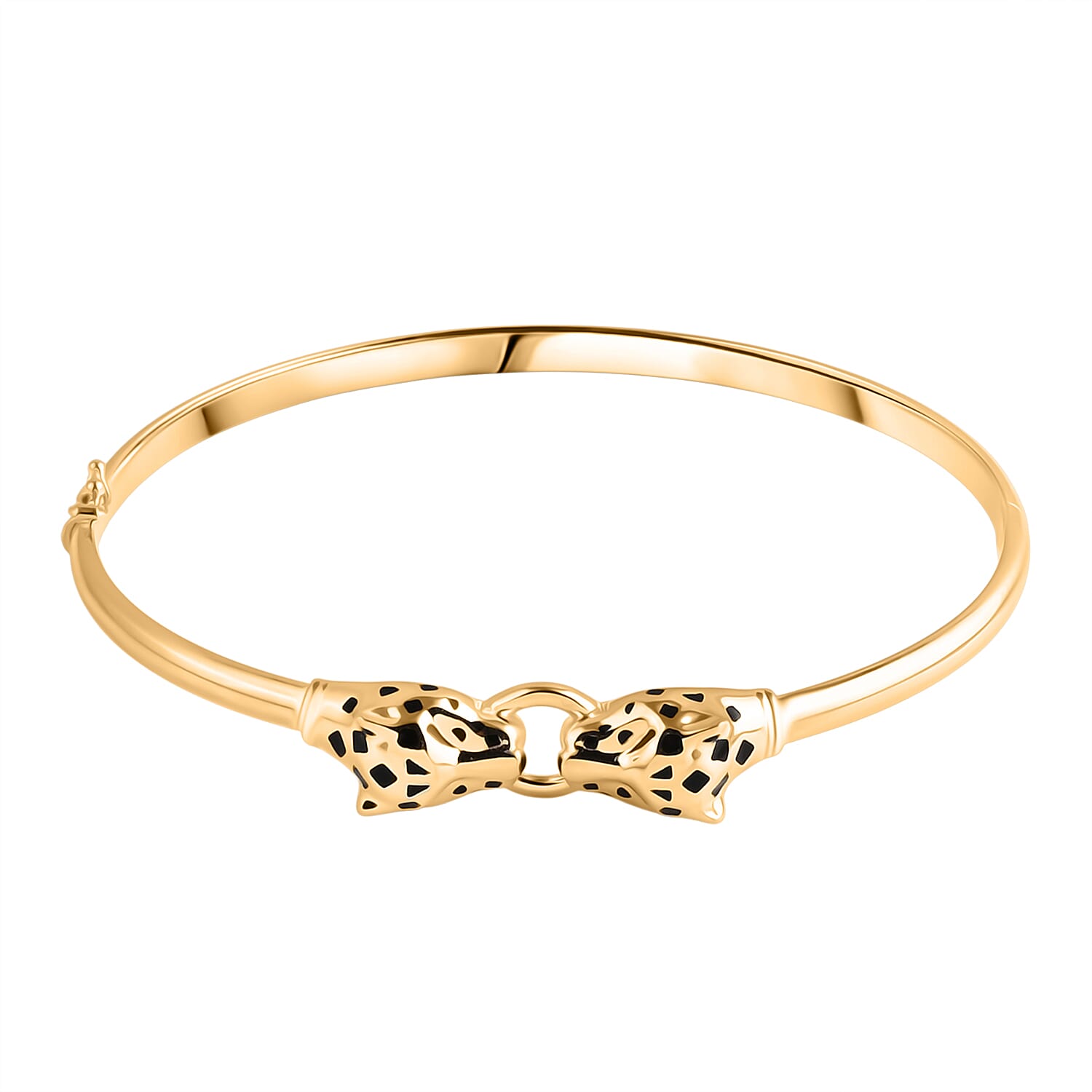 Designer Inspired Close Out - 9K Yellow Gold Enamelled Panther Bangle 7.5 Inch 8302694 0