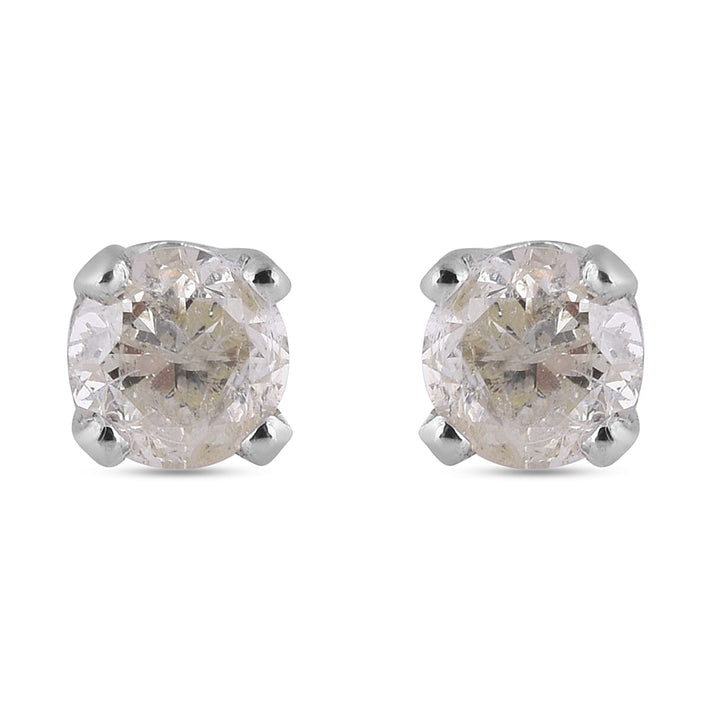 Biggest Ever NY Close Out - 14K White Gold Natural Yellow Diamond (I2) Stud Earrings 0.25 Ct. 7434912 1