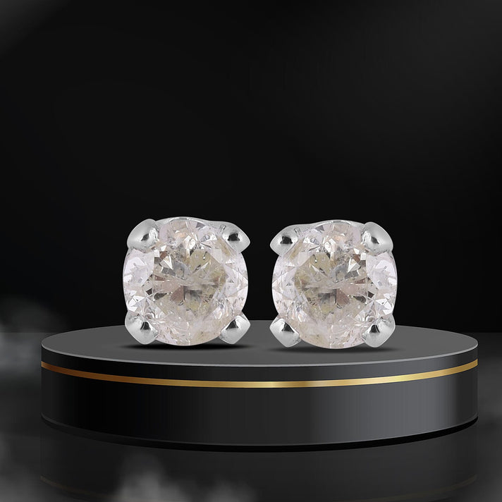 Biggest Ever NY Close Out - 14K White Gold Natural Yellow Diamond (I2) Stud Earrings 0.25 Ct. 7434912 2