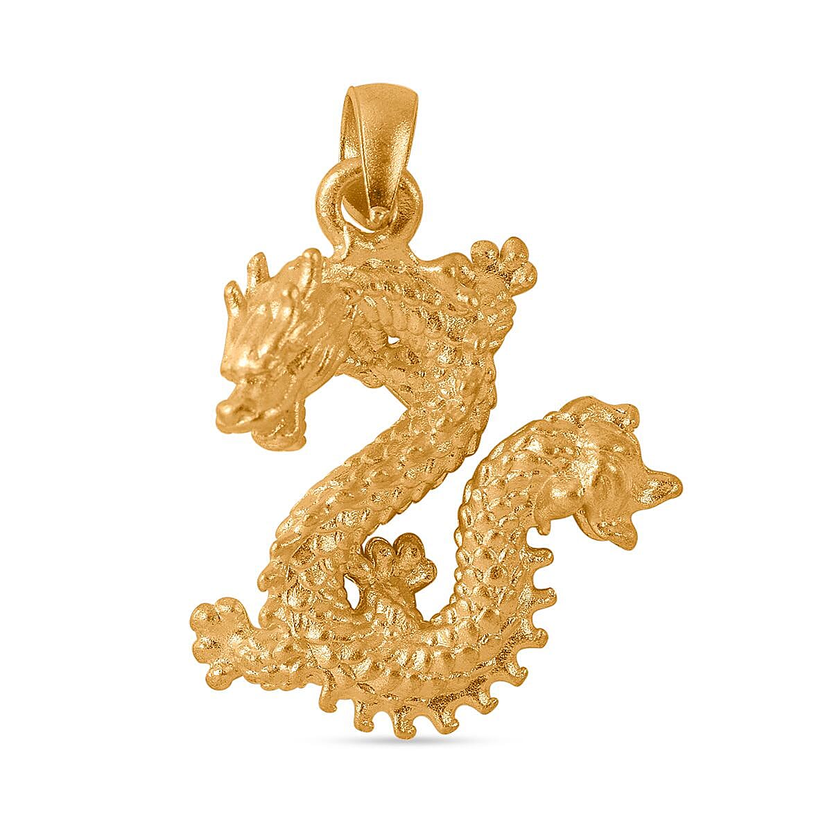24K (99.99% Purity) Yellow Gold Large Dragon Pendant 7844438 7