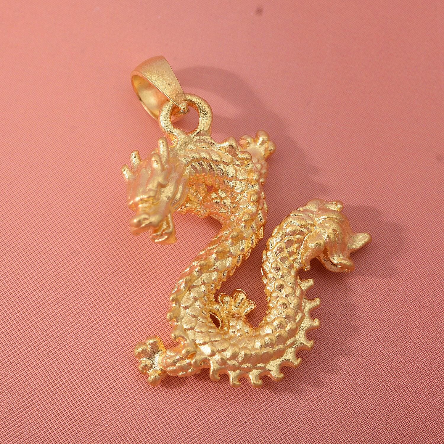 24K (99.99% Purity) Yellow Gold Large Dragon Pendant 7844438 8