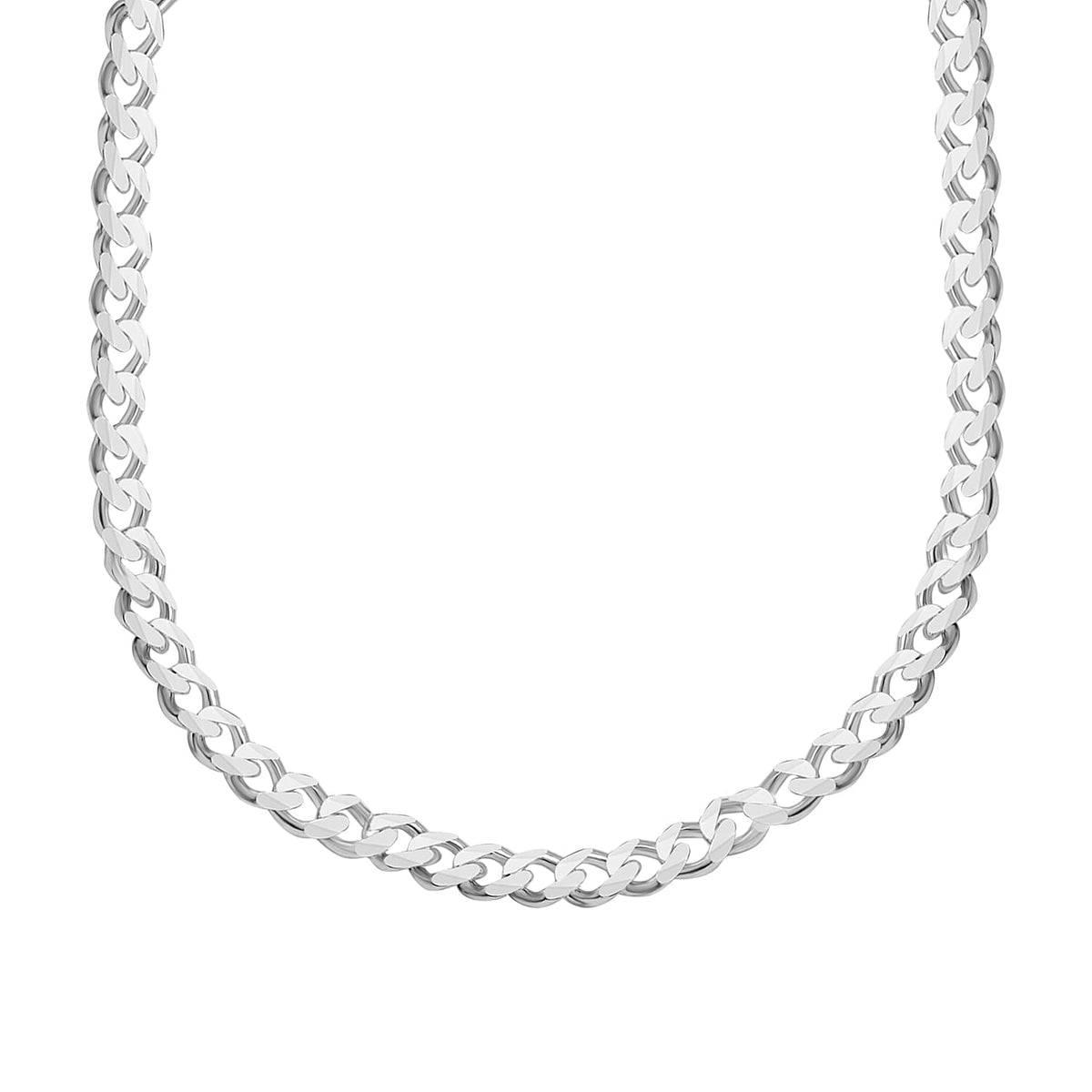 Italian Made Sterling Silver Diamond Cut Curb Necklace (Size - 22), Silver Wt. 37.50 Gms 7677120 0