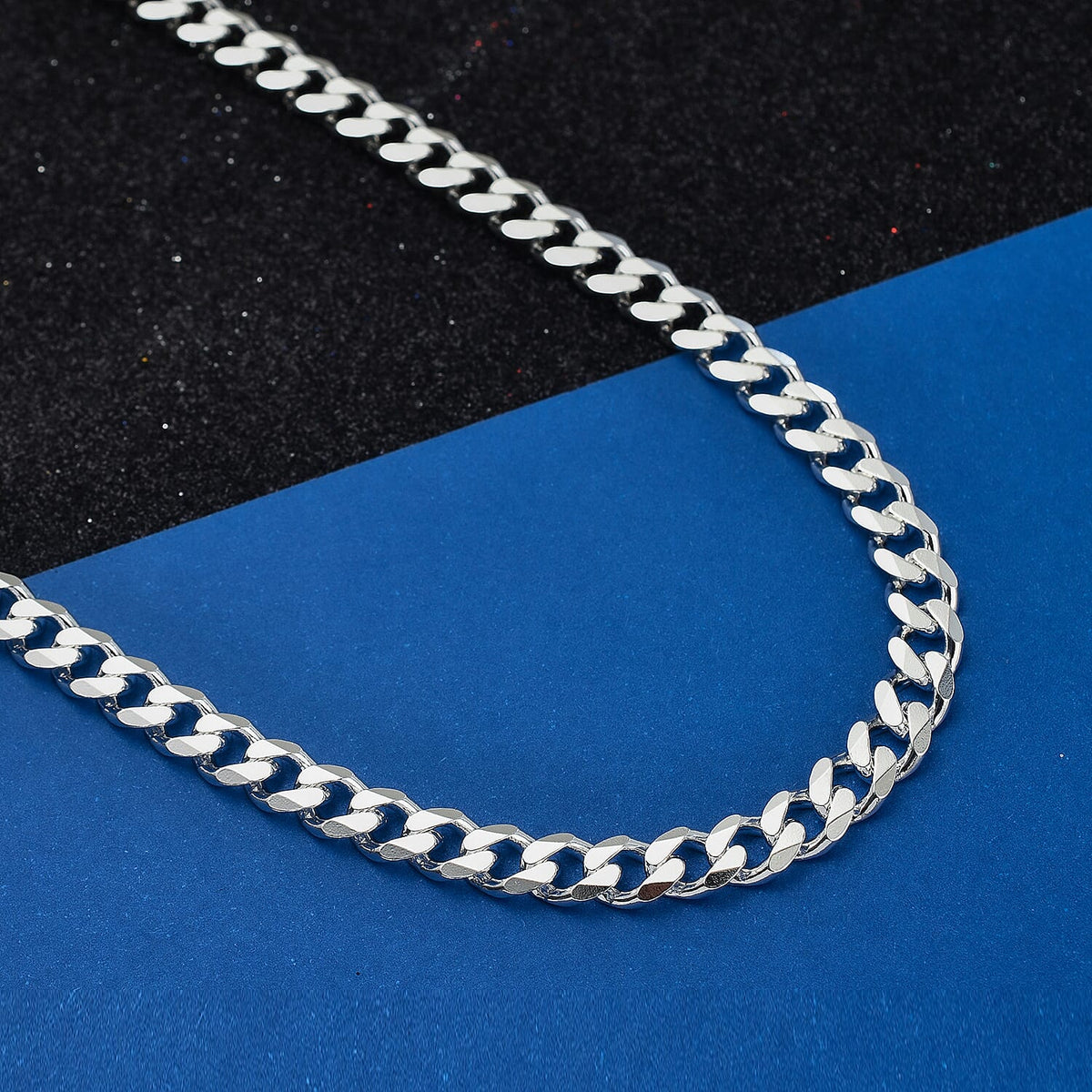 Italian Made Sterling Silver Diamond Cut Curb Necklace (Size - 22), Silver Wt. 37.50 Gms 7677120 1