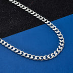 Italian Made Sterling Silver Diamond Cut Curb Necklace (Size - 22), Silver Wt. 37.50 Gms