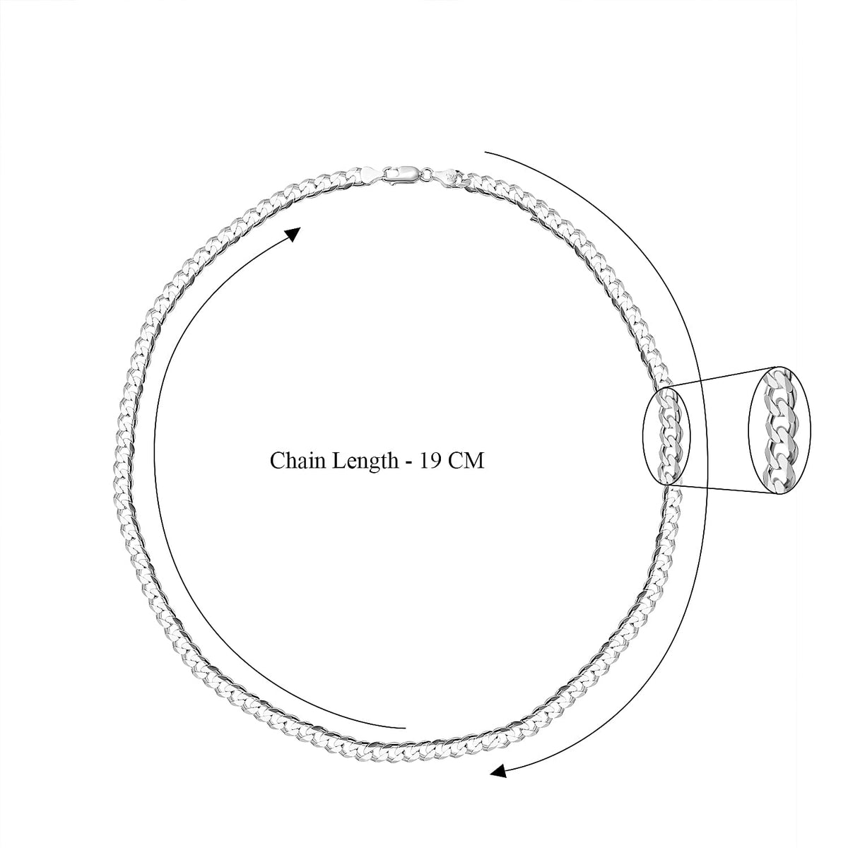 Italian Made Sterling Silver Diamond Cut Curb Necklace (Size - 22), Silver Wt. 37.50 Gms 7677120 4