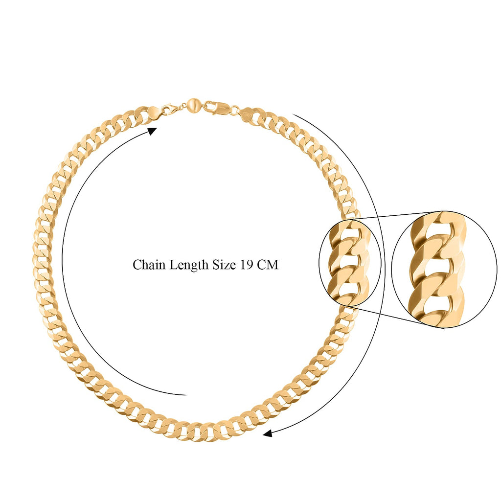 Biggest Silver Deal of 2024 - Italian Made Yellow Gold Plated Sterling Silver Flat Curb Necklace (Size - 20) With Lobster Clasp, Silver Wt. 55.70 Gms.