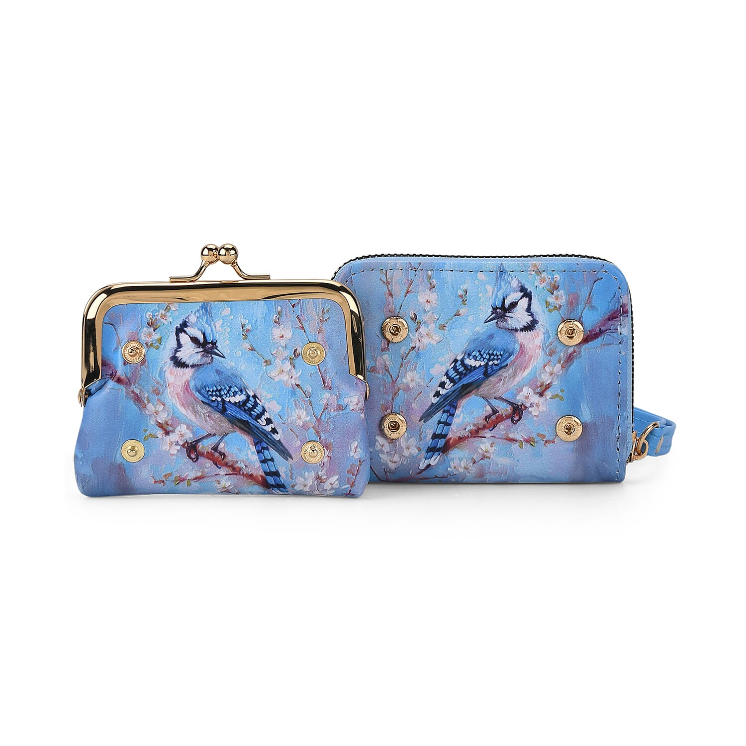 Bird Print RFID Wallet - Light Blue 8252695 6