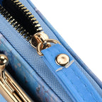 Bird Print RFID Wallet - Light Blue