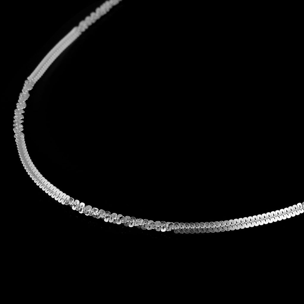 Italian Made Sterling Silver Bismark Chain (Size - 20) with Lobster Clasp