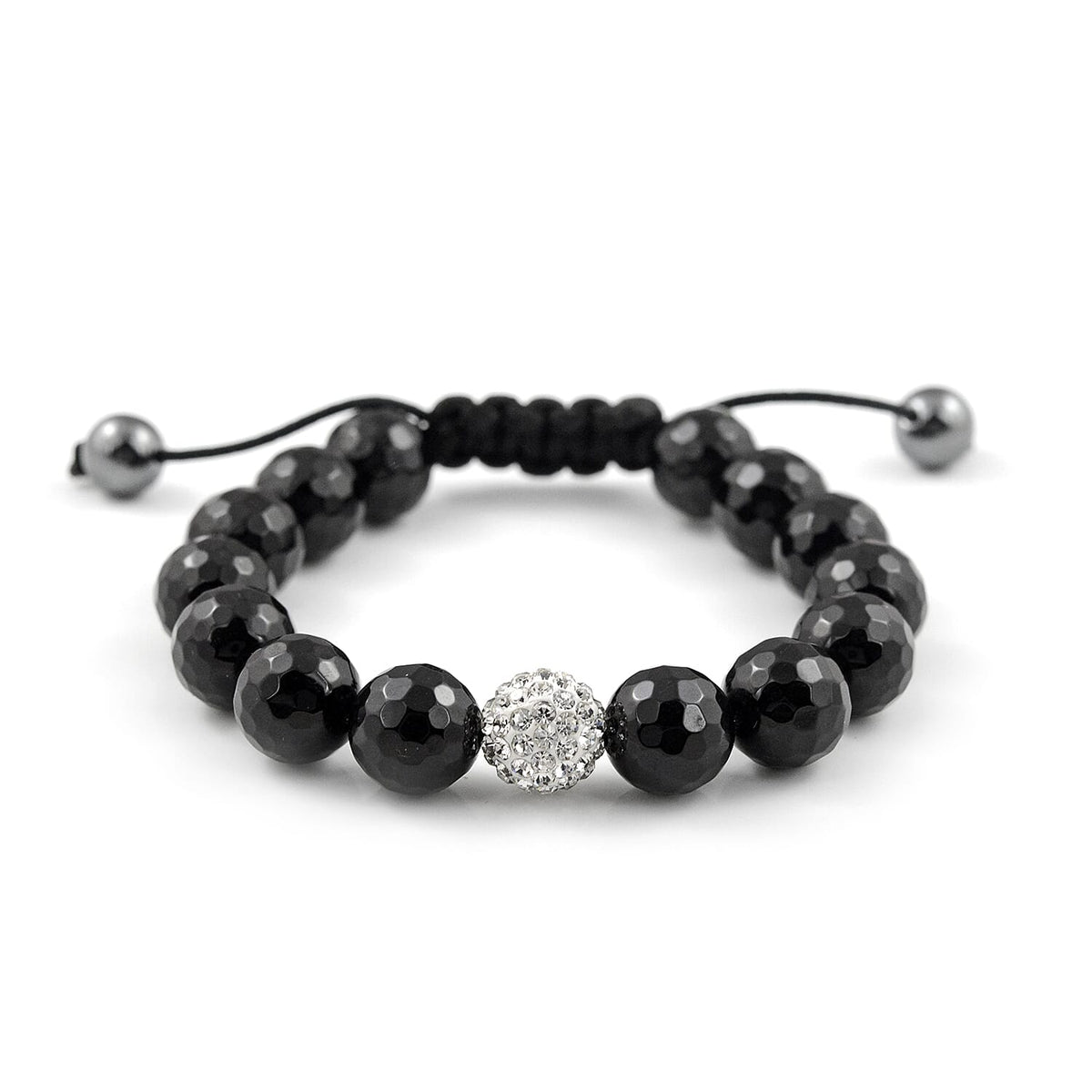 Black Agate Adjustable Beads Bracelet (Size 7.5) 3612548 0
