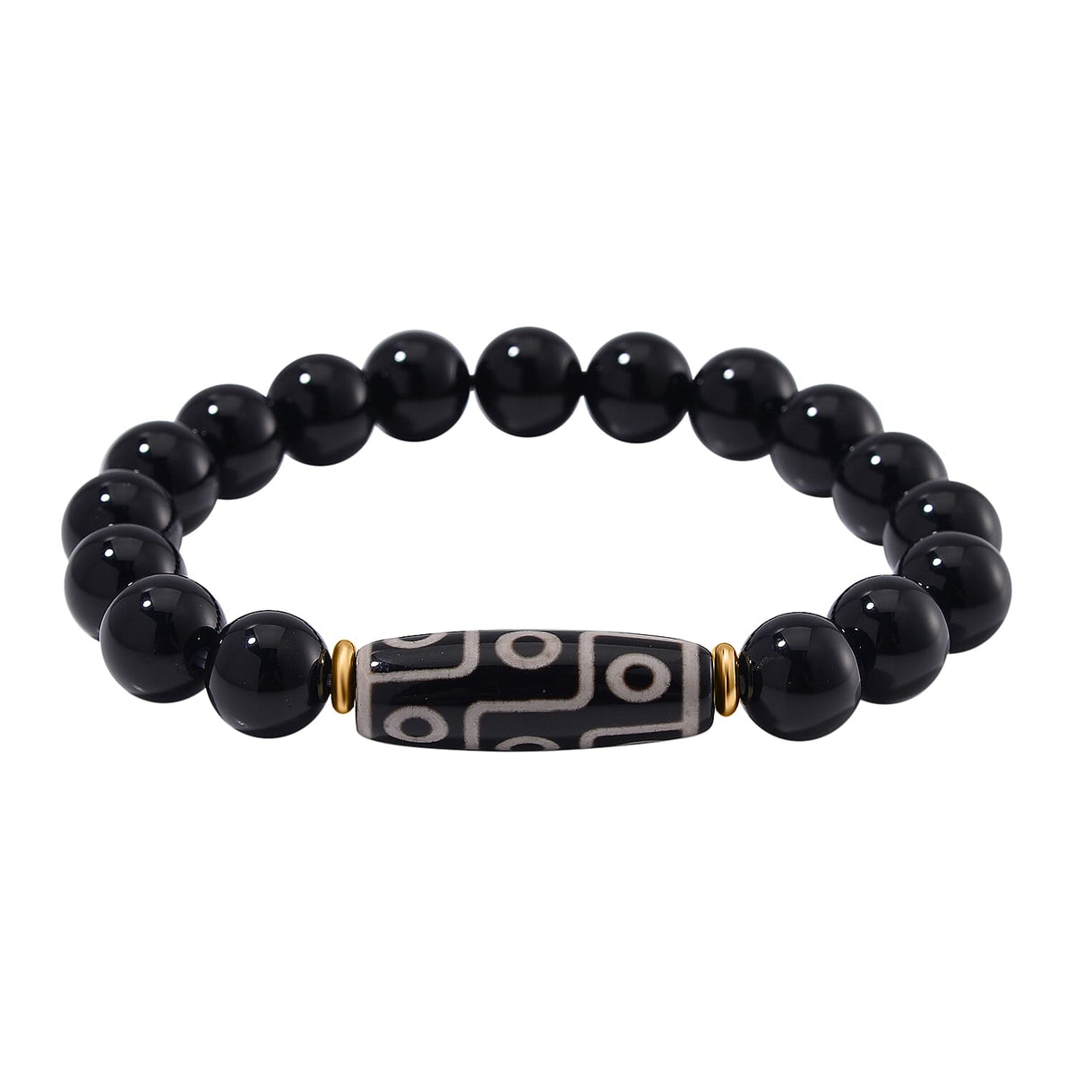 Black Agate Nine Eyed Dzi Bracelet 140.00 Ct. 7891122 0