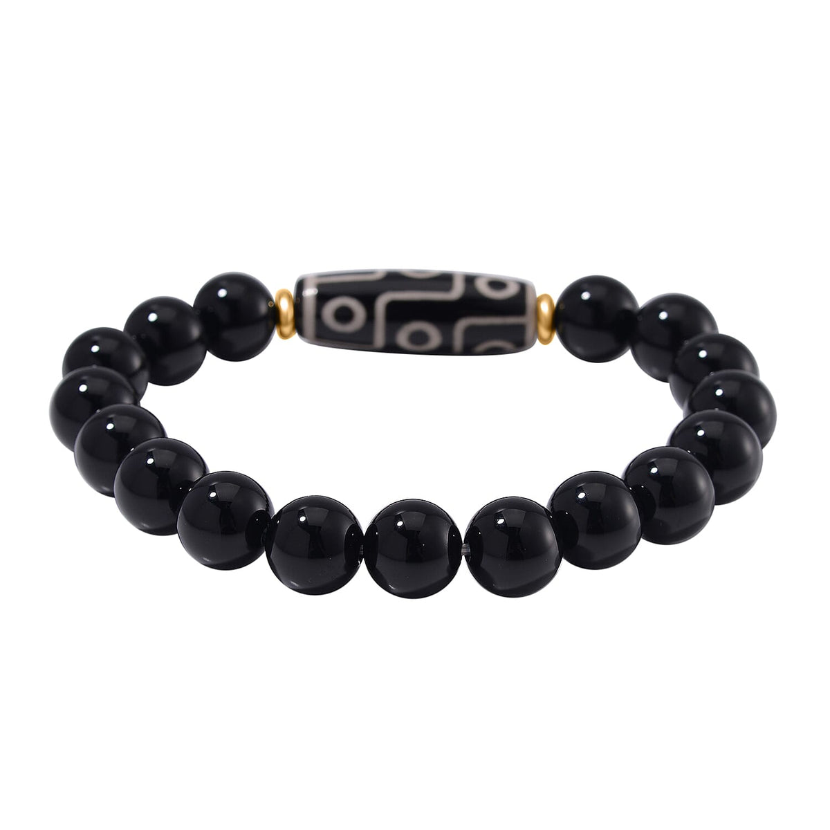 Black Agate Nine Eyed Dzi Bracelet 140.00 Ct. 7891122 2