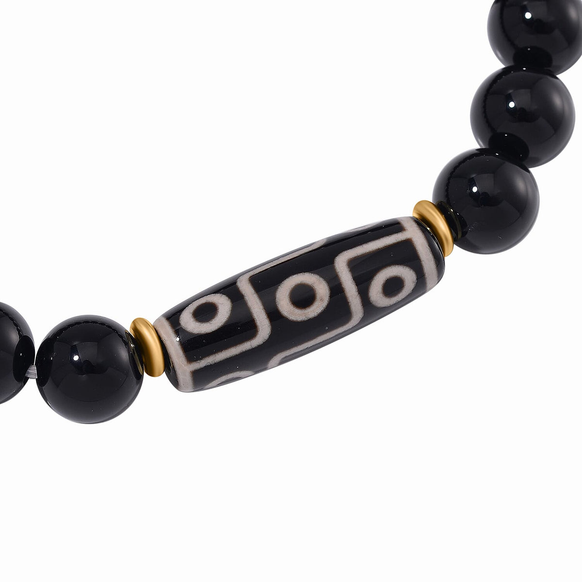 Black Agate Nine Eyed Dzi Bracelet 140.00 Ct. 7891122 3