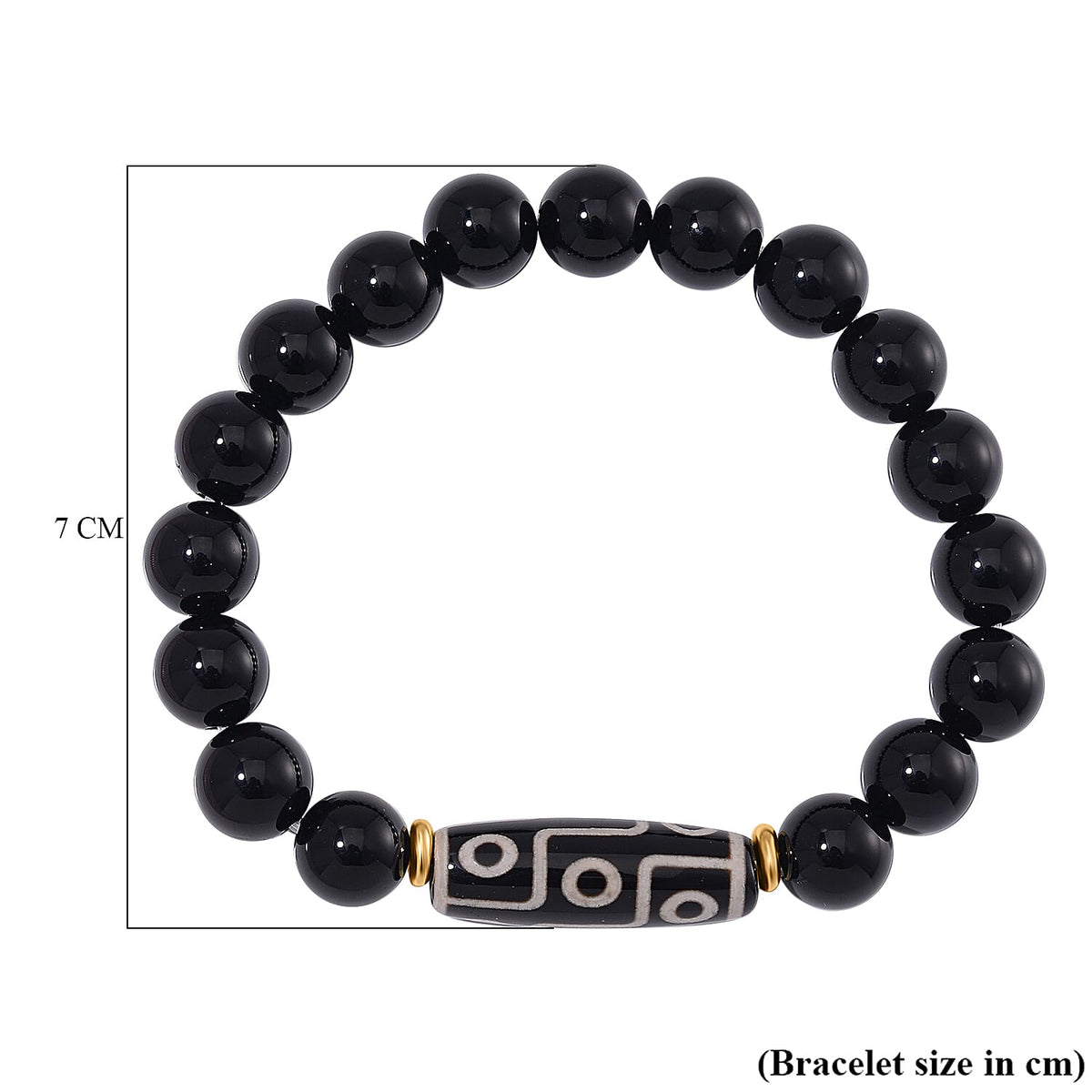 Black Agate Nine Eyed Dzi Bracelet 140.00 Ct. 7891122 4