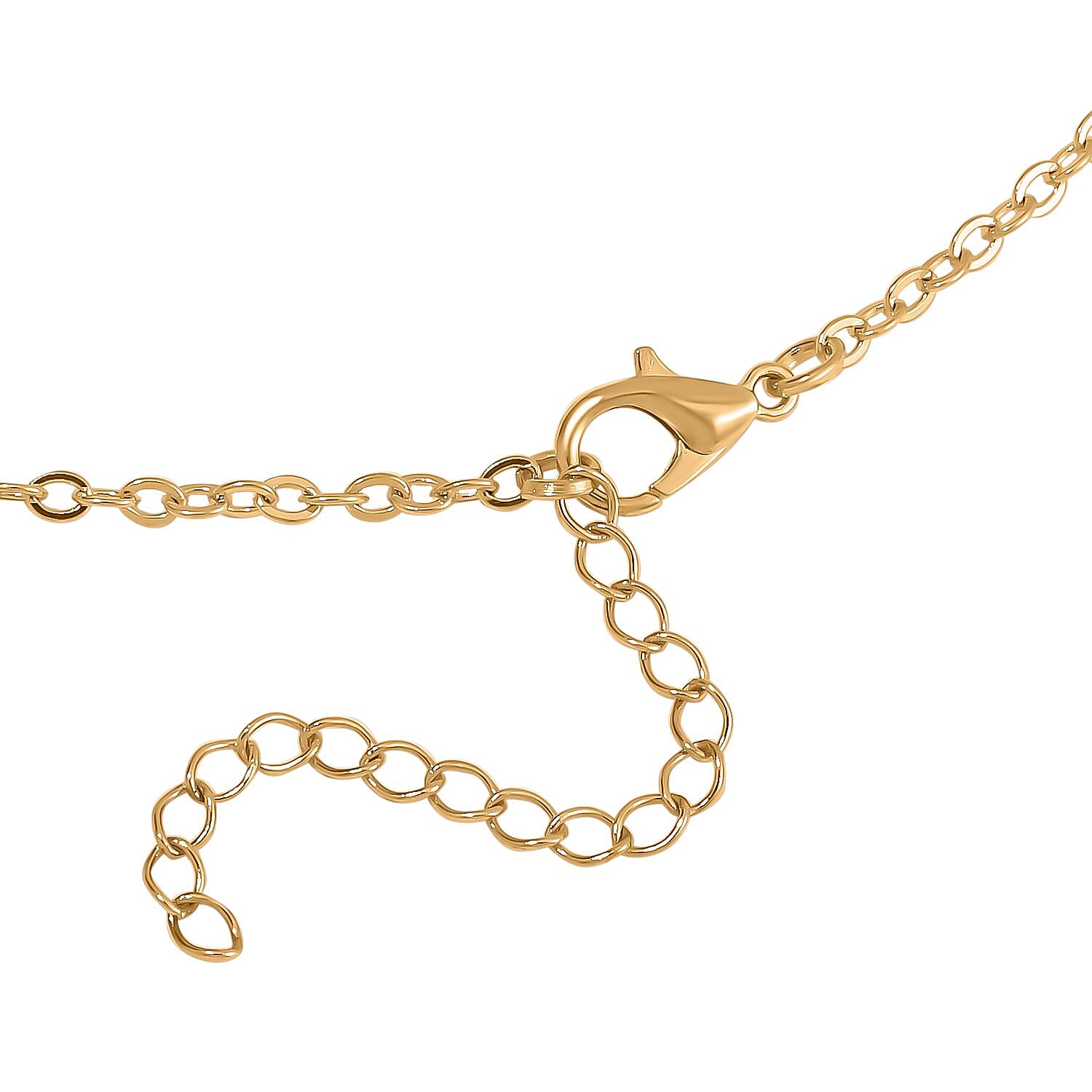 One Time Closeout - Designer Inspired Black Agate Clover Motifs Necklace (Size - 20) in Yellow Gold Tone 7668436 4