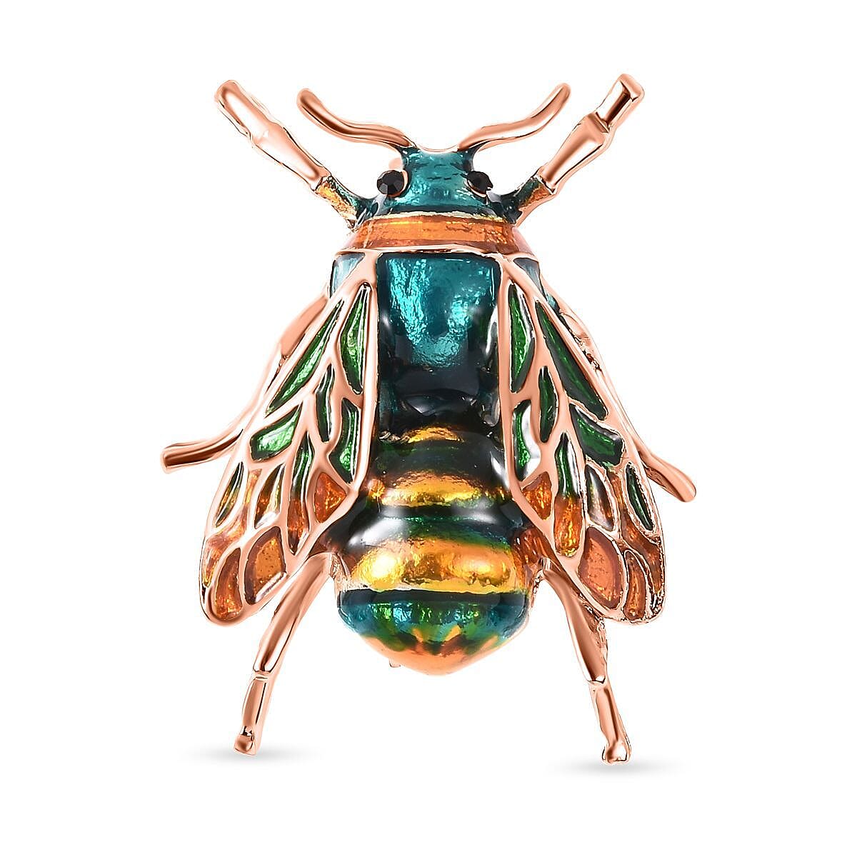 Black Austrian Crystal Enamelled Bee Brooch in Gold Tone 3595123 0