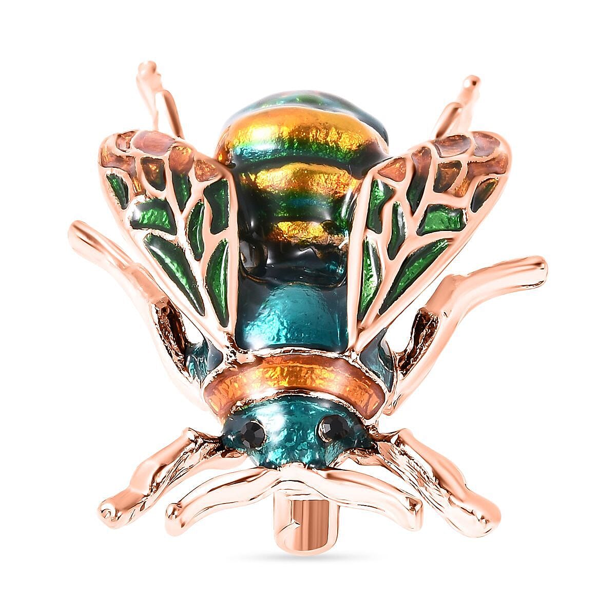 Black Austrian Crystal Enamelled Bee Brooch in Gold Tone 3595123 4