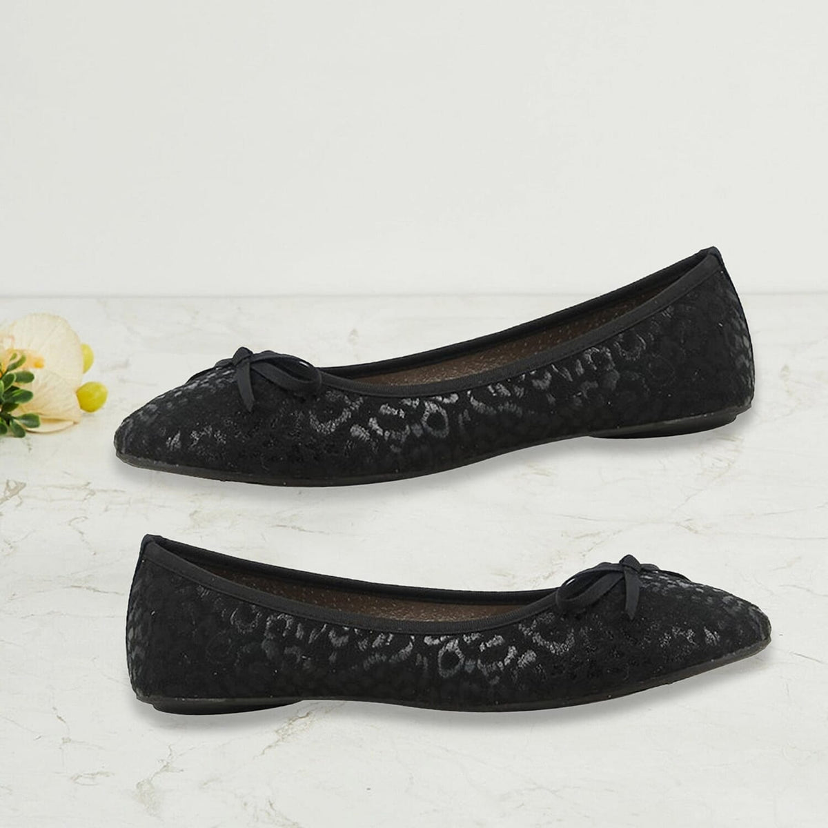 Black Ballerina Bow Tie Ballet Pumps 6293472 2