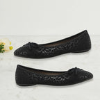 Black Ballerina Bow Tie Ballet Pumps (Size 4)