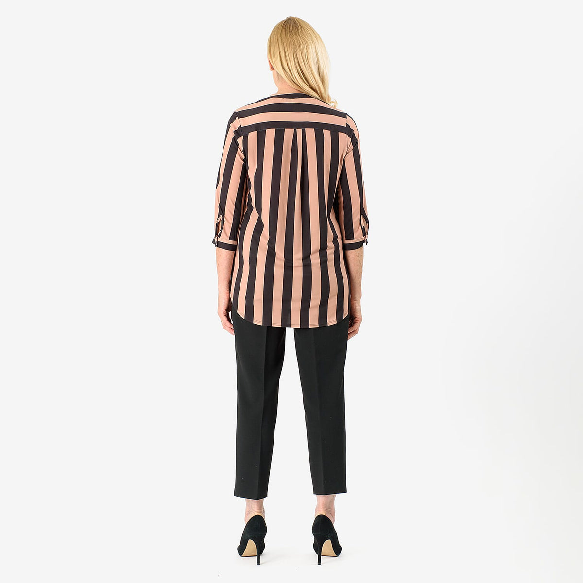 Black Base with Brown Strips Relaxed Fit Shirt (Size 10) - Brown 8064698 3