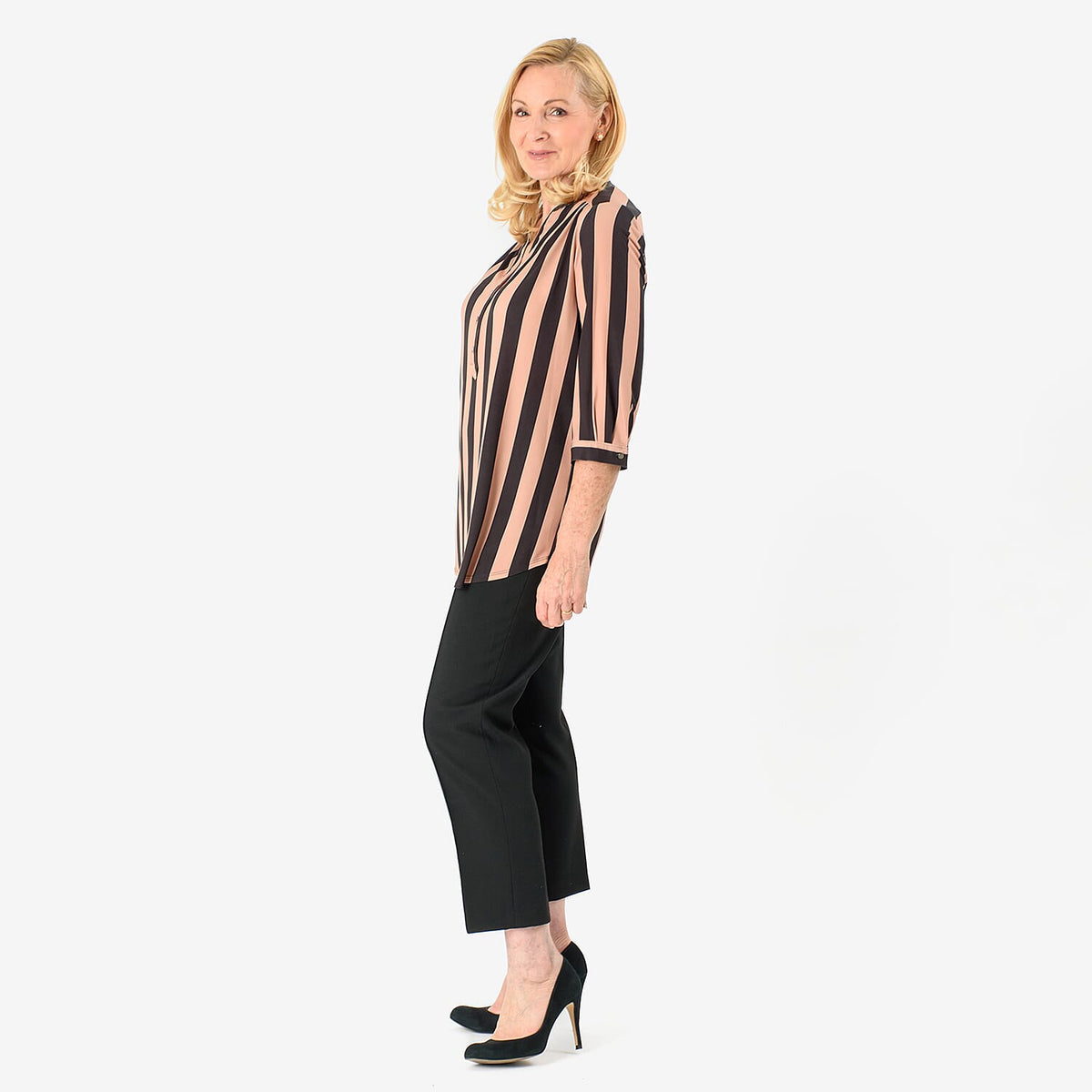 Black Base with Brown Strips Relaxed Fit Shirt (Size 10) - Brown 8064698 4