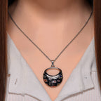 Black Colour Murano Style Glass  Necklace (Size - 24)