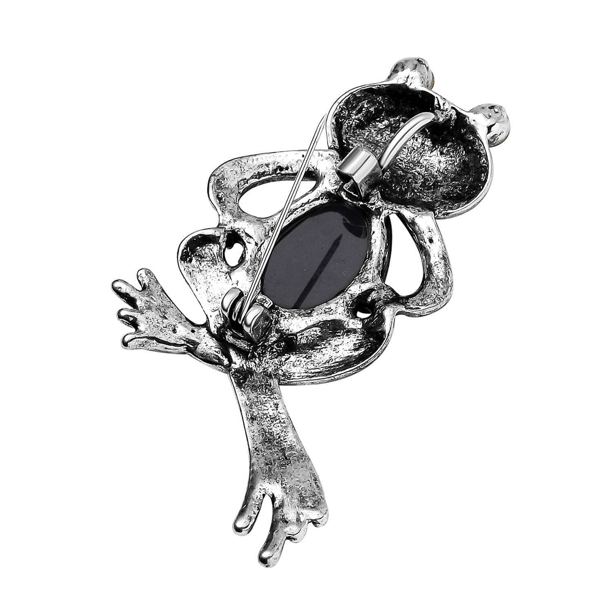 Black Crystal and Abalone Shell Frog Brooch 7639648 4