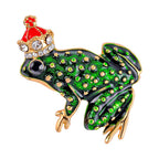 New Arrival - Black and  White Crystal Brooch - Frog