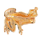 New Arrival - Black and  White Crystal Brooch - Frog