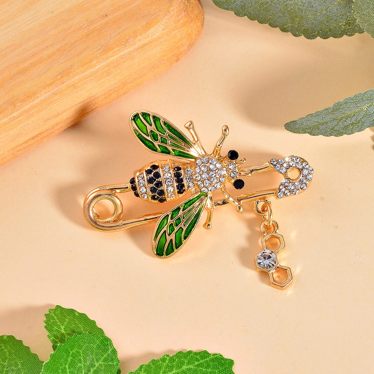 Crystal Honeybee Design Brooch 7639837 1