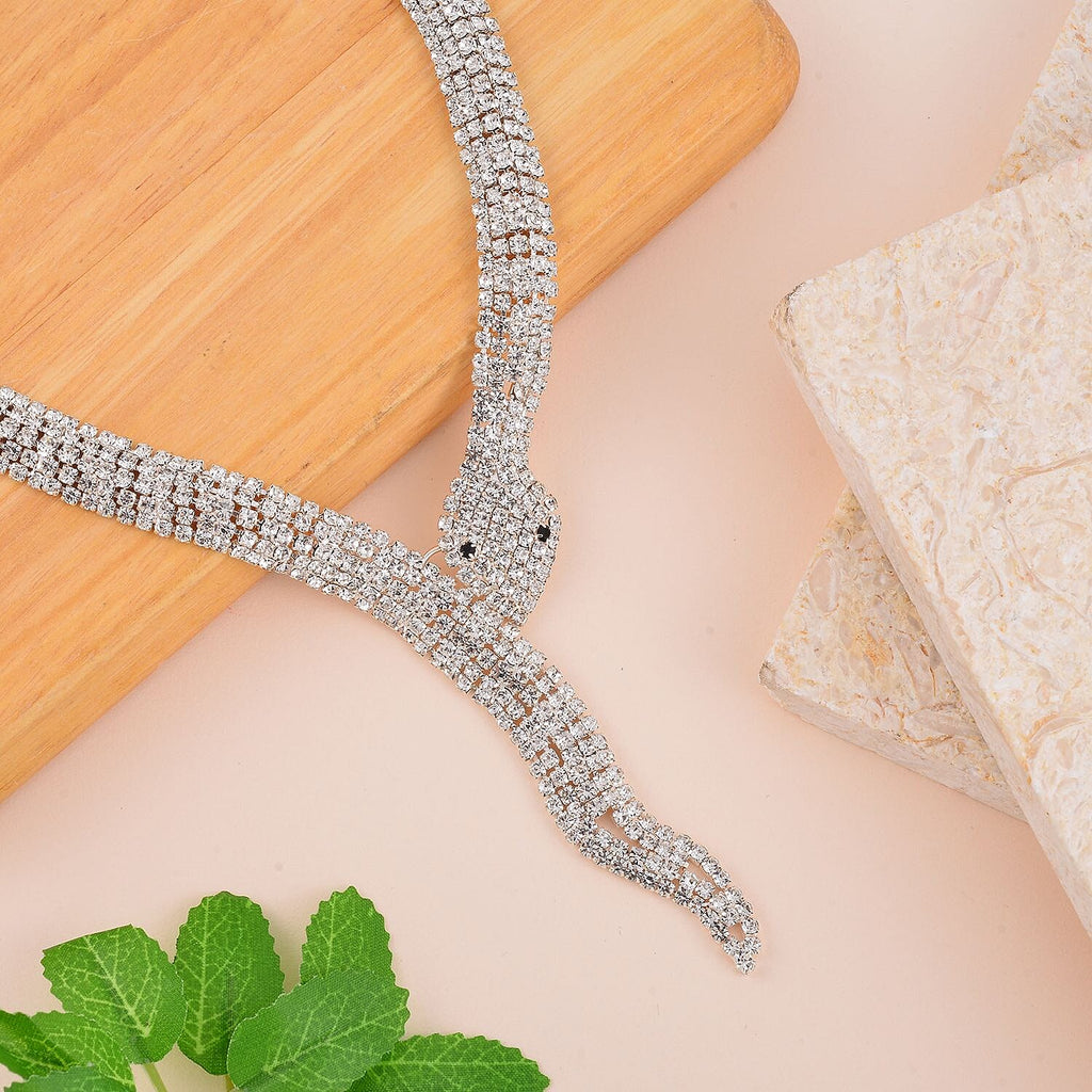One Time NY Close Out- Serpent Necklace set with over 200 Austrian Crystals