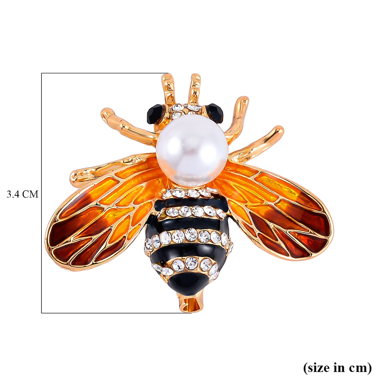 Black and White Swarovski Crystal Pearl Bee Brooch 7639685 5