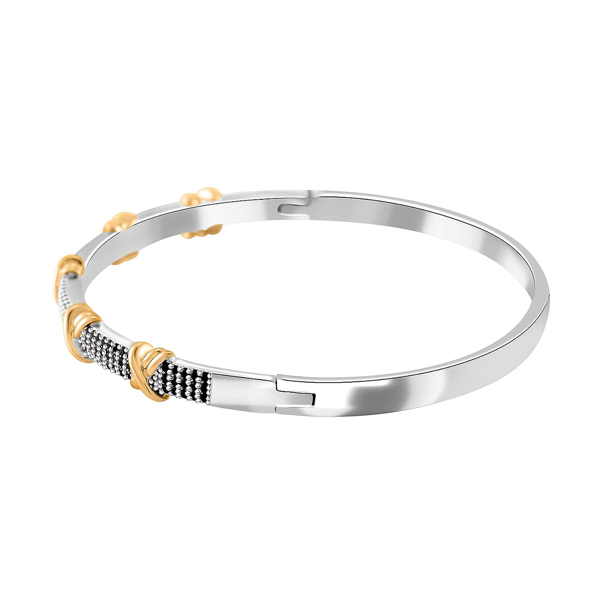 Black Cubic Zirconia Criss Cross Bangle (Size - 7.5) 10.00 Ct. V32368087 4