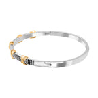 Black Cubic Zirconia Criss Cross Bangle (Size - 7.5) 10.00 Ct.