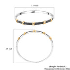 Black Cubic Zirconia Criss Cross Bangle (Size - 7.5) 10.00 Ct.