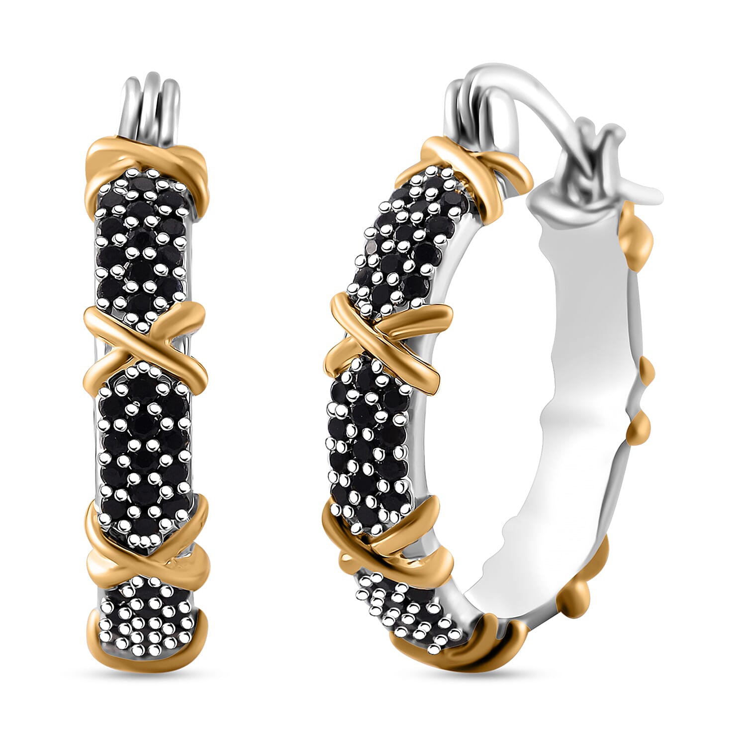 Black Cubic Zirconia Criss Cross Earring with Clasp 5.00 Ct. 8531598 0