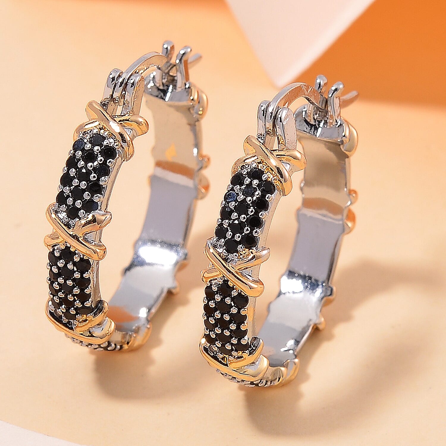Black Cubic Zirconia Criss Cross Earring with Clasp 5.00 Ct. 8531598 3