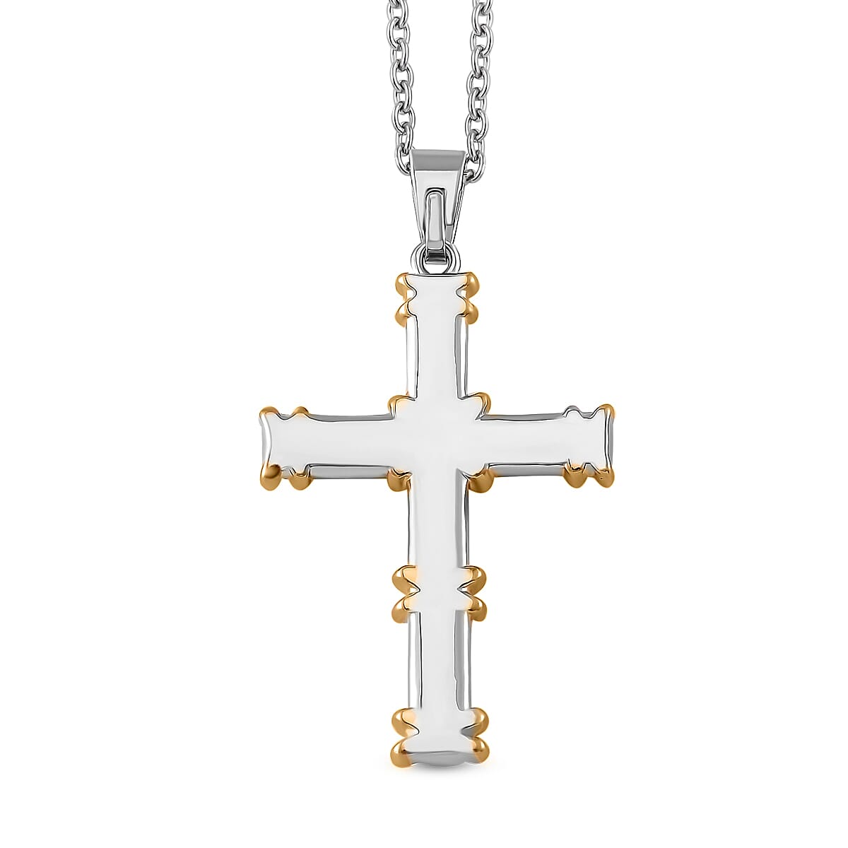 Black Cubic Zirconia Criss Cross Pendant with Chain (Size - 20+2 Inch Ext) 3.50 Ct. V32489544 5